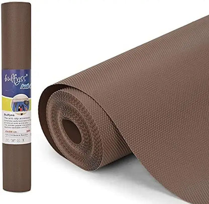 Anti-Slip Fridge & Shelf Mat | Waterproof Washable Liner for Kitchen Drawers Cabinets | Brown