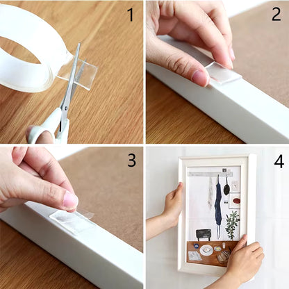 Nano Tape | 5M Double-Sided Transparent Tape | Reusable, Washable & Traceless Gel Grip for Home & Office