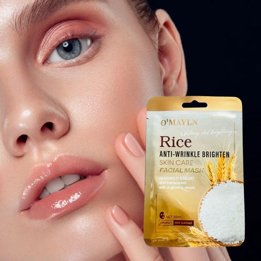 Pack of 2 | O’Mayln Rice Facial Mask | Anti-Wrinkle, Brightening & Hydrating Sheet Mask