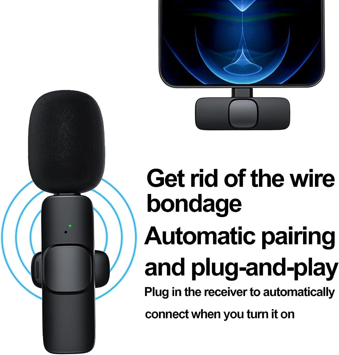 K9 Dual Wireless Lavalier Microphone | Plug & Play USB Type-C  Mic with Auto Sync & Noise Reduction