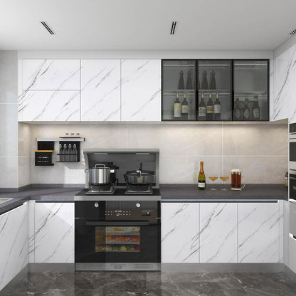 White & Grey | Marble Sheet Sticker 60x200cm | Waterproof Self-Adhesive PVC Wallpaper for Furniture Walls