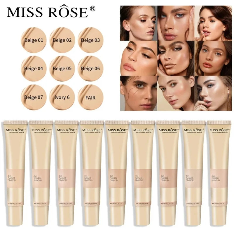 Beige 3 | Miss Rose Silk Flawless Foundation | Long-Lasting Lightweight Liquid Foundation with Natural Radiant Finish