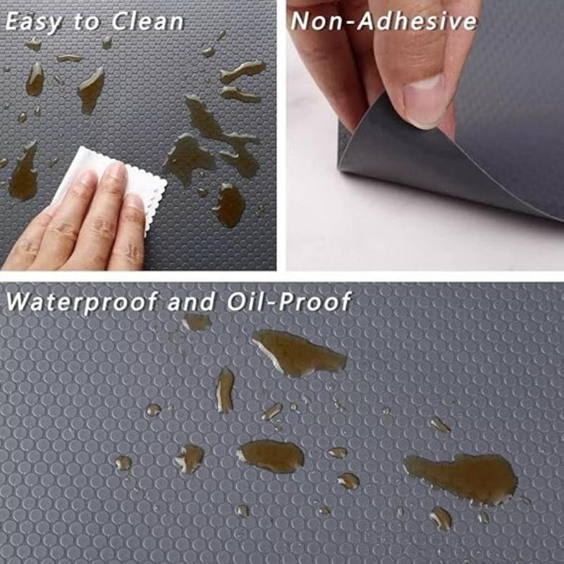 Anti-Slip Fridge & Shelf Mat | Waterproof Washable Liner for Kitchen Drawers Cabinets | Dark Grey