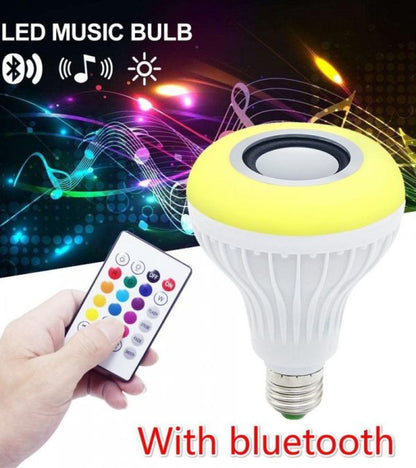 2-in-1 Smart LED Bulb + Bluetooth Speaker | RGB Light + Remote Control