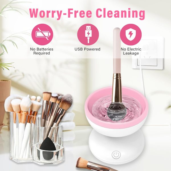 Electric Makeup Brush Cleaner Machine - Automatic |  USB Rechargeable & Gentle on Bristles | Random Color