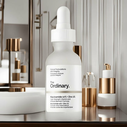 The Ordinary Niacinamide 10% + Zinc 1% Serum –  Oil Balance | Acne Marks & Dark Spots Treatment (30ml)